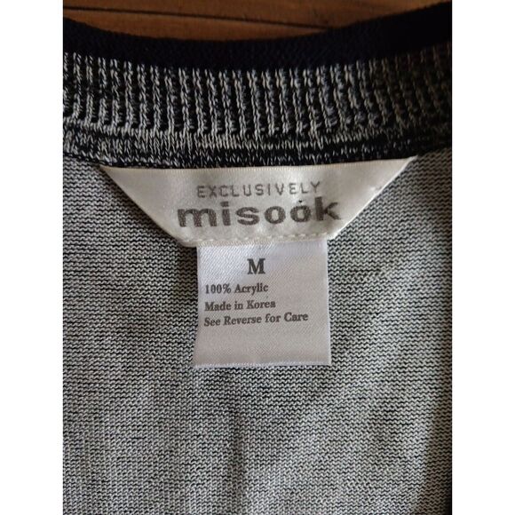 Exclusively Misook‎ Duster Vest Cardigan Womens M Black and Gray Sleeveless - Picture 2 of 9